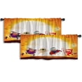 thumbnail image 1 of LALILO Kitchen Curtain Valance Halloween Kids Party Group Rod Pocket Window Curtain 52"x 18" Set of 2, 1 of 5