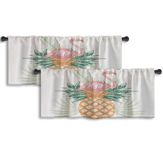 LALILO Kitchen Curtain Valance Happy Birthday Card With Rod Pocket Window Curtain 52"x 18" Set of 2