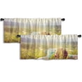 thumbnail image 1 of LALILO Kitchen Curtain Valance Happy Man Green Grass Meadow Rod Pocket Window Curtain 52"x 18" Set of 2, 1 of 5