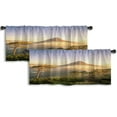 thumbnail image 1 of LALILO Kitchen Curtain Valance Head Mountain Town South Africa Rod Pocket Window Curtain 52"x 18" Set of 2, 1 of 5