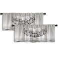 thumbnail image 1 of LALILO Kitchen Curtain Valance Heart Disco Ball Gray Rod Pocket Window Curtain 52"x 18" Set of 2, 1 of 6