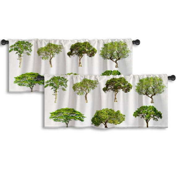 LALILO Kitchen Curtain Valance Horizontal Six Egyptian Flying Rod Pocket Window Curtain 52"x 18" Set of 2