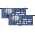 thumbnail image 1 of LALILO Kitchen Curtain Valance I Love You Moon And Love Rod Pocket Window Curtain 52"x 18" Set of 2, 1 of 5