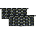 thumbnail image 1 of LALILO Kitchen Curtain Valance Ikat Tie Dye With Stripes And Rod Pocket Window Curtain 52"x 18" Set of 2, 1 of 7