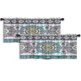 thumbnail image 1 of LALILO Kitchen Curtain Valance Indian Floral Paisley Medallion Rod Pocket Window Curtain 52"x 18" Set of 2, 1 of 5