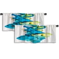 thumbnail image 1 of LALILO Kitchen Curtain Valance Ink Water Splash Green And Rod Pocket Window Curtain 52"x 18" Set of 2, 1 of 5
