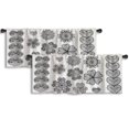 thumbnail image 1 of LALILO Kitchen Curtain Valance Knitted Flower Mandala Black Rod Pocket Window Curtain 52"x 18" Set of 2, 1 of 5
