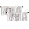 thumbnail image 1 of LALILO Kitchen Curtain Valance Line Man Glasses Rod Pocket Window Curtain 52"x 18" Set of 2, 1 of 6