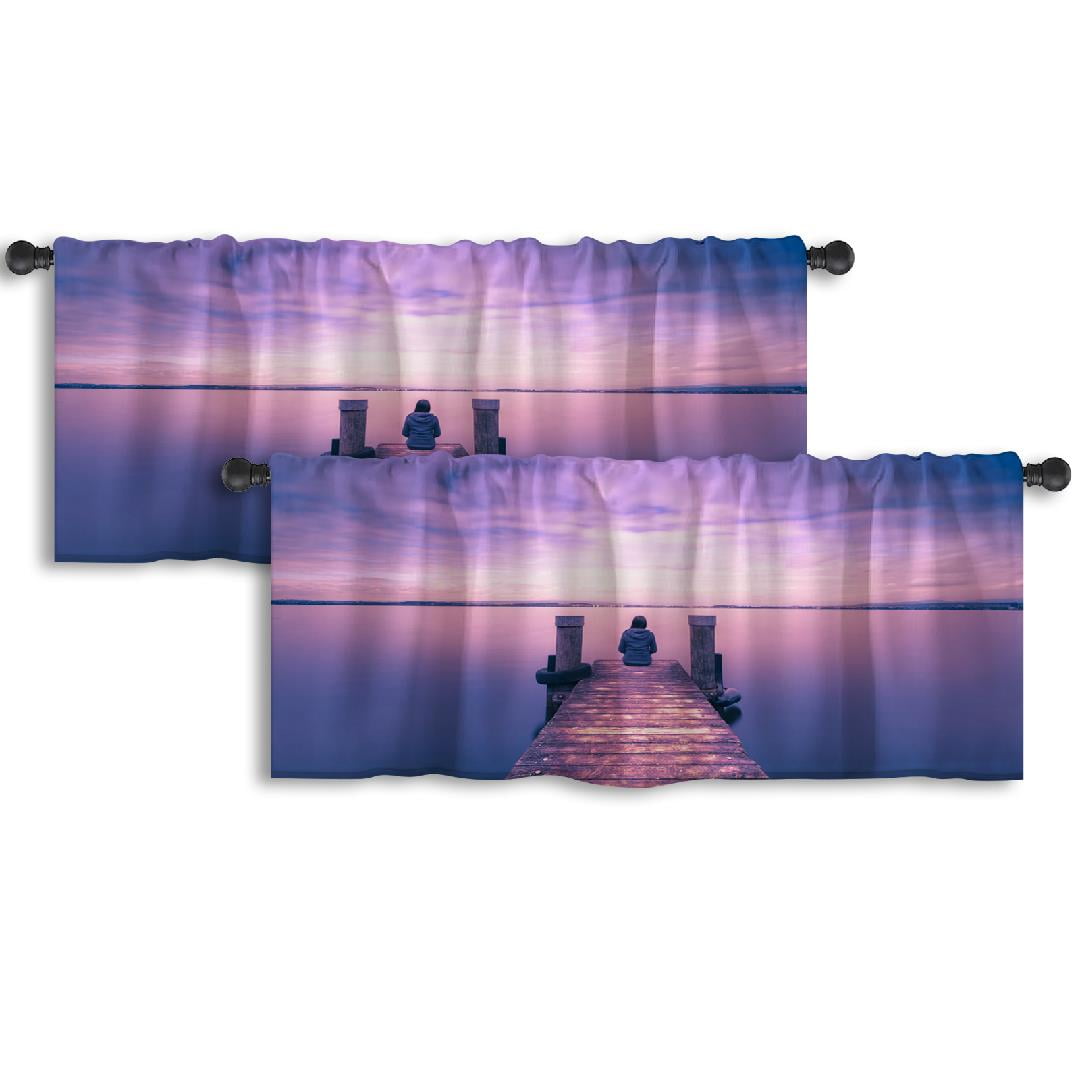LALILO Kitchen Curtain Valance Magical World Fantasy Rod Pocket Window ...