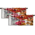 thumbnail image 1 of LALILO Kitchen Curtain Valance Maple Tree Front Wood House Rod Pocket Window Curtain 52"x 18" Set of 2, 1 of 7
