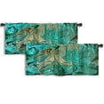 thumbnail image 1 of LALILO Kitchen Curtain Valance Marble Acrylic Nature Rod Pocket Window Curtain 52"x 18" Set of 2, 1 of 6