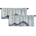 thumbnail image 1 of LALILO Kitchen Curtain Valance Marble Ink Colorful Blue Marble Rod Pocket Window Curtain 52"x 18" Set of 2, 1 of 7