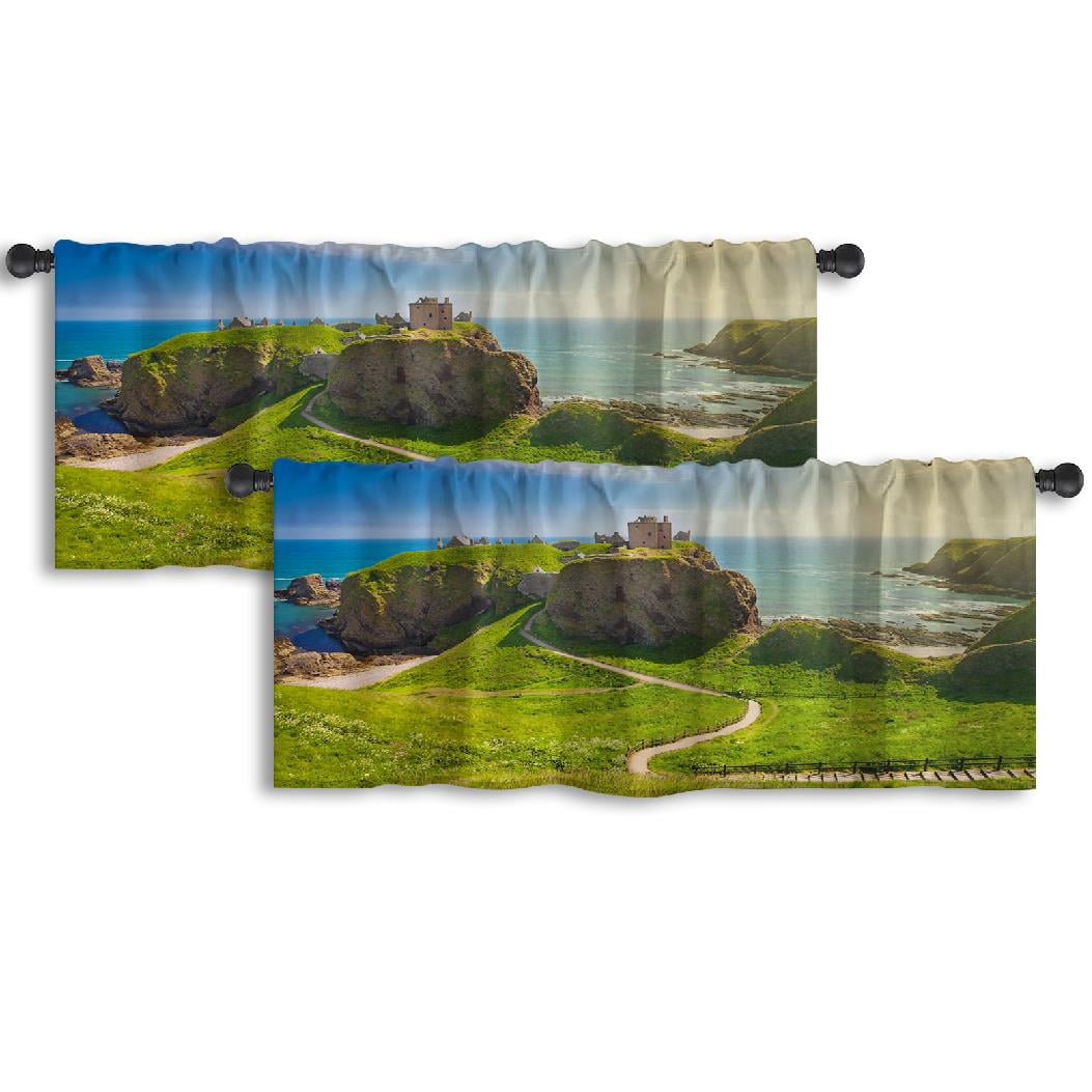 LALILO Kitchen Curtain Valance Medieval Castle Medieval Rod Pocket ...