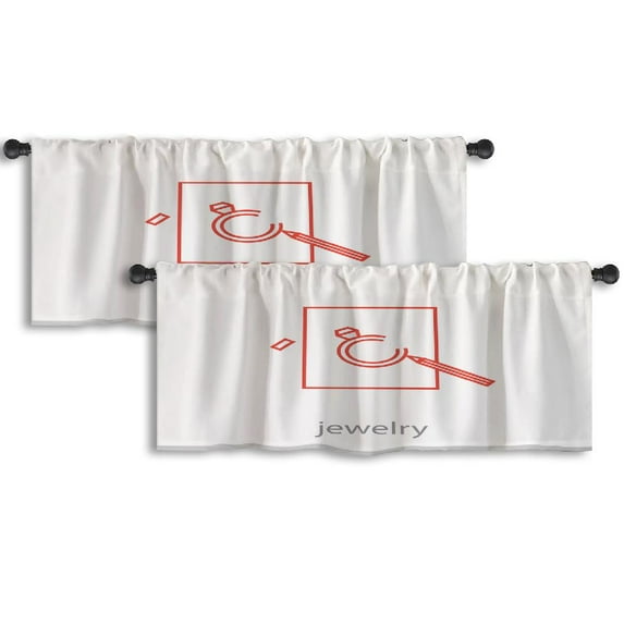 LALILO Kitchen Curtain Valance Mermaid With Anchor Tattoo Rod Pocket Window Curtain 52"x 18" Set of 2