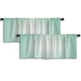 thumbnail image 1 of LALILO Kitchen Curtain Valance Mint Green Gradient Rod Pocket Window Curtain 52"x 18" Set of 2, 1 of 6