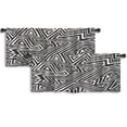 thumbnail image 1 of LALILO Kitchen Curtain Valance Monochrome Aztec Bohemian Rod Pocket Window Curtain 52"x 18" Set of 2, 1 of 5