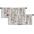 thumbnail image 1 of LALILO Kitchen Curtain Valance Monochrome Vintage Rod Pocket Window Curtain 52"x 18" Set of 2, 1 of 7