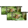 thumbnail image 1 of LALILO Kitchen Curtain Valance Mother Deer And Her Look Summer Rod Pocket Window Curtain 52"x 18" Set of 2, 1 of 5