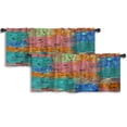 thumbnail image 1 of LALILO Kitchen Curtain Valance Mountain Forest Symbol Travel Rod Pocket Window Curtain 52"x 18" Set of 2, 1 of 7