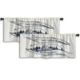 thumbnail image 1 of LALILO Kitchen Curtain Valance Mountains Tattoo Symbol Travel Rod Pocket Window Curtain 52"x 18" Set of 2, 1 of 5