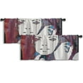 thumbnail image 1 of LALILO Kitchen Curtain Valance Oil Canvas Pop Portrait Rod Pocket Window Curtain 52"x 18" Set of 2, 1 of 5