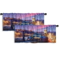 thumbnail image 1 of LALILO Kitchen Curtain Valance Old Town And Castle Night Rod Pocket Window Curtain 52"x 18" Set of 2, 1 of 5
