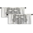 thumbnail image 1 of LALILO Kitchen Curtain Valance Ornate Owl Cute Funny Bird Rod Pocket Window Curtain 52"x 18" Set of 2, 1 of 5