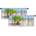 thumbnail image 1 of LALILO Kitchen Curtain Valance Palm Trees Summer Sea Rod Pocket Window Curtain 52"x 18" Set of 2, 1 of 5