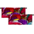 thumbnail image 1 of LALILO Kitchen Curtain Valance Picture Canvas Multicolor Rod Pocket Window Curtain 52"x 18" Set of 2, 1 of 5