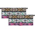 thumbnail image 1 of LALILO Kitchen Curtain Valance Pink Laptop Succulent Flower Rod Pocket Window Curtain 52"x 18" Set of 2, 1 of 7