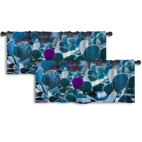 LALILO Kitchen Curtain Valance Polka Dot Cloth Dot Polka Rod Pocket Window Curtain 52"x 18" Set of 2