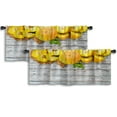 thumbnail image 1 of LALILO Kitchen Curtain Valance Pumpkin With Slices Wooden Rod Pocket Window Curtain 52"x 18" Set of 2, 1 of 5