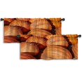 thumbnail image 1 of LALILO Kitchen Curtain Valance Pumpkins Halloween Pumpkin Rod Pocket Window Curtain 52"x 18" Set of 2, 1 of 7