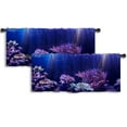thumbnail image 1 of LALILO Kitchen Curtain Valance Rainbow Watercolor Stains Rod Pocket Window Curtain 52"x 18" Set of 2, 1 of 7