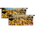 thumbnail image 1 of LALILO Kitchen Curtain Valance Real Christmas Spruce Tree Rod Pocket Window Curtain 52"x 18" Set of 2, 1 of 7