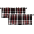 thumbnail image 1 of LALILO Kitchen Curtain Valance Red Black And White Rod Pocket Window Curtain 52"x 18" Set of 2, 1 of 6