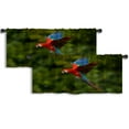 thumbnail image 1 of LALILO Kitchen Curtain Valance Red Parrot Rain Parrot Flying Rod Pocket Window Curtain 52"x 18" Set of 2, 1 of 5
