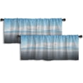 thumbnail image 1 of LALILO Kitchen Curtain Valance Road Sunny Summer Day Mountain Rod Pocket Window Curtain 52"x 18" Set of 2, 1 of 7