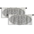 thumbnail image 1 of LALILO Kitchen Curtain Valance Round Coloring Book Mandala Rod Pocket Window Curtain 52"x 18" Set of 2, 1 of 5