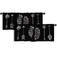 thumbnail image 1 of LALILO Kitchen Curtain Valance Rustic Ethnic Boho White Rod Pocket Window Curtain 52"x 18" Set of 2, 1 of 7