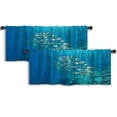 thumbnail image 1 of LALILO Kitchen Curtain Valance School Fish Underwater Rod Pocket Window Curtain 52"x 18" Set of 2, 1 of 5