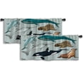 thumbnail image 1 of LALILO Kitchen Curtain Valance Sea Animal Collection Fish Rod Pocket Window Curtain 52"x 18" Set of 2, 1 of 5