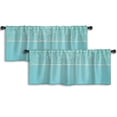 thumbnail image 1 of LALILO Kitchen Curtain Valance Sea Card With Blue Beach Rod Pocket Window Curtain 52"x 18" Set of 2, 1 of 5