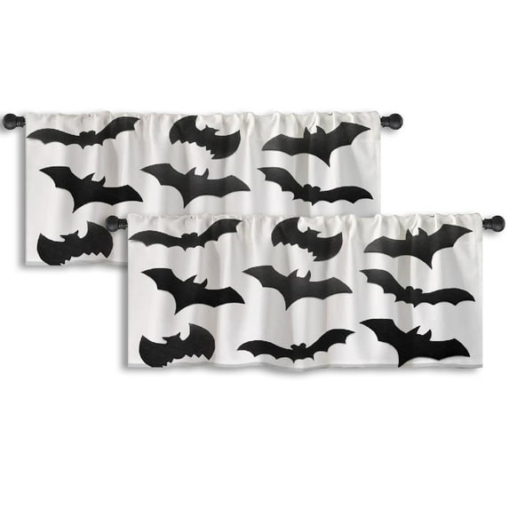 LALILO Kitchen Curtain Valance Sea Wave Angle Vintage Summer Rod Pocket Window Curtain 52"x 18" Set of 2