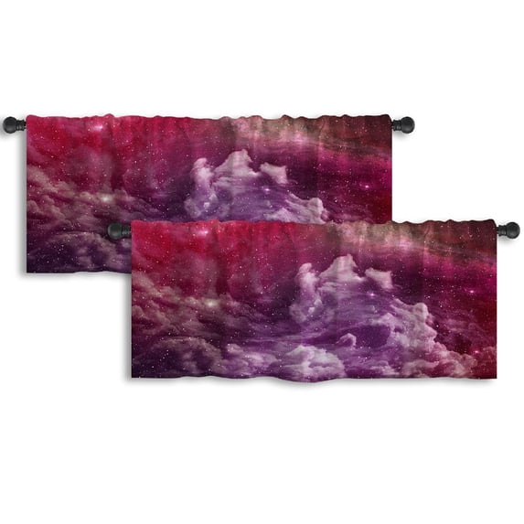 LALILO Kitchen Curtain Valance Sheep Farm Sheep Farm Rod Pocket Window Curtain 52"x 18" Set of 2