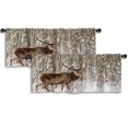 thumbnail image 1 of LALILO Kitchen Curtain Valance Single Deer With Big Beautiful Rod Pocket Window Curtain 52"x 18" Set of 2, 1 of 5