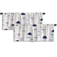 thumbnail image 1 of LALILO Kitchen Curtain Valance Sketch Doodle Bear Rod Pocket Window Curtain 52"x 18" Set of 2, 1 of 6