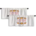thumbnail image 1 of LALILO Kitchen Curtain Valance Sketched With Pumpkins Hearts Rod Pocket Window Curtain 52"x 18" Set of 2, 1 of 5