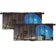 thumbnail image 1 of LALILO Kitchen Curtain Valance Skiing Winter Season Mountains Rod Pocket Window Curtain 52"x 18" Set of 2, 1 of 7