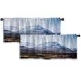thumbnail image 1 of LALILO Kitchen Curtain Valance Snowy Hills Rain Scotland Rod Pocket Window Curtain 52"x 18" Set of 2, 1 of 7